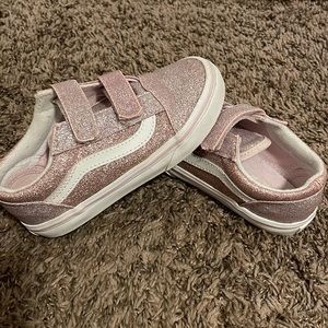 Little girls pink sparkle vans
